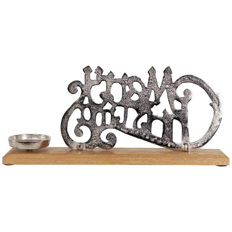 "Merry Christmas" Metal Sign Votive Candle Holder -15.5"