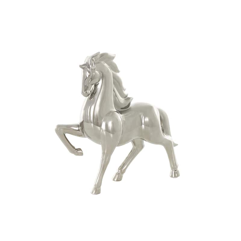 Ceramic Prancing Horse Decorative Sculpture - Gold or Silver