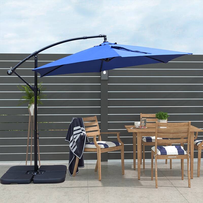Maypex 10 Feet Cantilever Patio Umbrella, Offset Outdoor Umbrella - Navy Blue