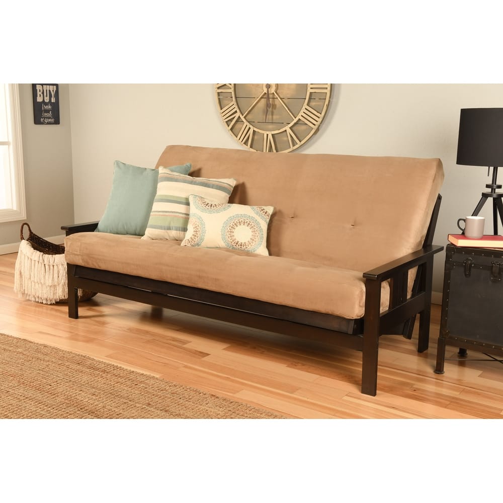 Porch & Den Zumbro Bonded Leather Espresso Futon Set with Mattress