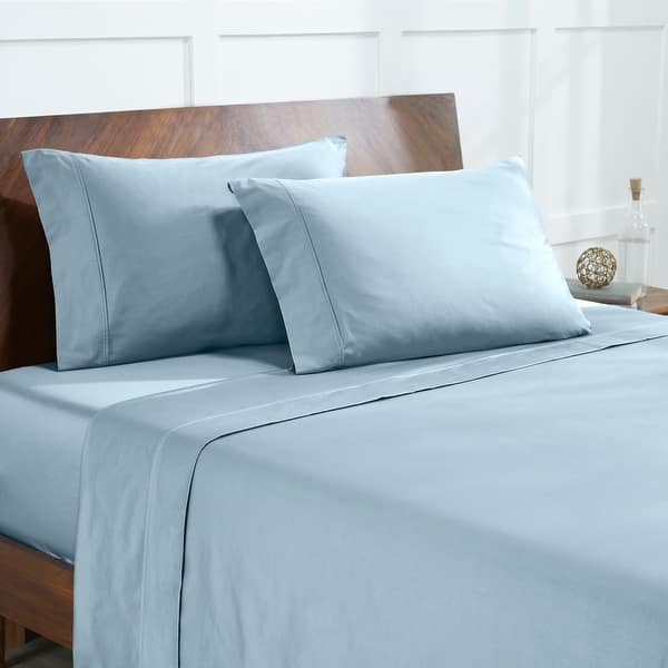Modern Threads 400 Thread Count 100 Percent Egyptian Cotton 4-Piece Sheet Set - Queen - Light Blue