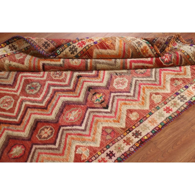 All-Over Shiraz Persian Vintage Area Rug Handmade Wool Carpet - 4'6"x 6'4"