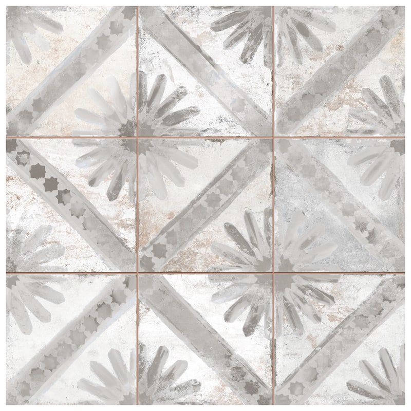 Merola Tile Harmonia Kings Marrakech Grey 13" x 13" Ceramic Floor and Wall Tile