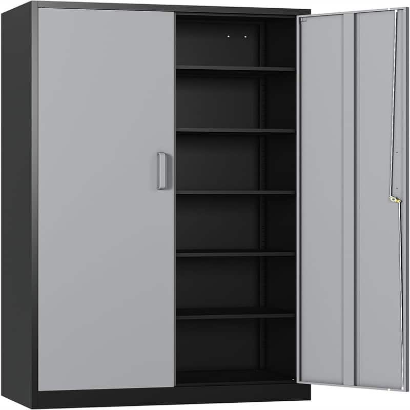 Metal Garage Storage Cabinet - Black Gray