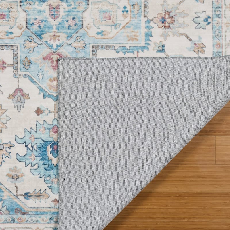 Licensed HGTV Everyday Chic Soft Flannel Zero Pile Printed Non-Slip Washable Indoor Area Rug