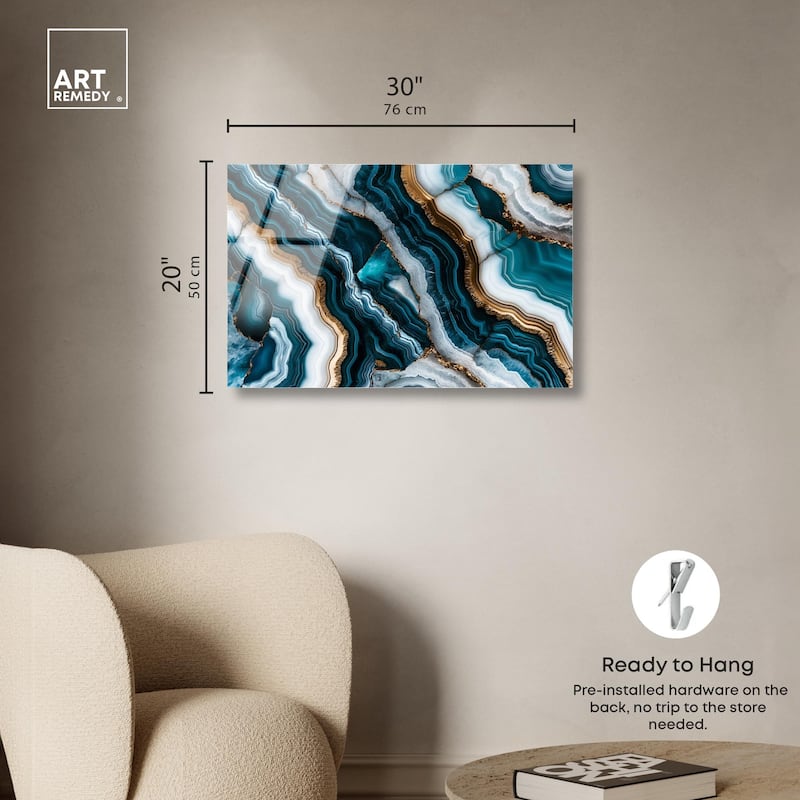 Teal Tides Treasure I Acrylic by Art Remedy, Ready to Hang