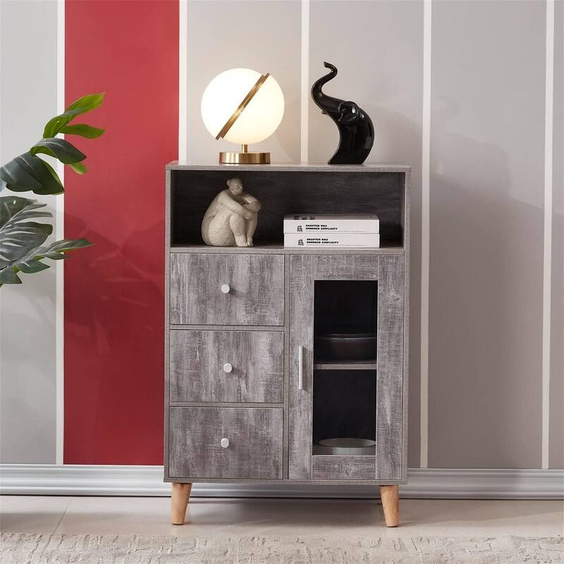 Sideboard Functional Kitchen Cabinet - 13.38"D x 23.6"W x 36.2"H
