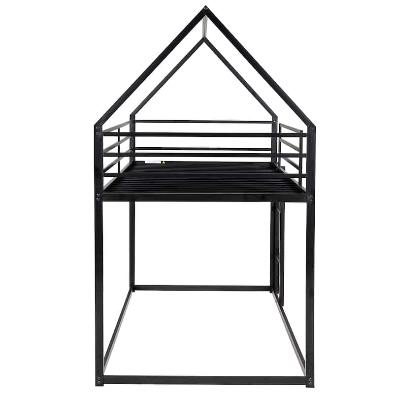 House Bunk Bed with Built-In Ladder