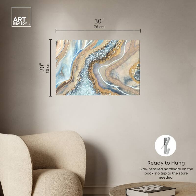 Art Remedy The Luxurious Geode Gallery Wrapped Mineral, Agate & Geode 1 Piece Canvas Wall Art