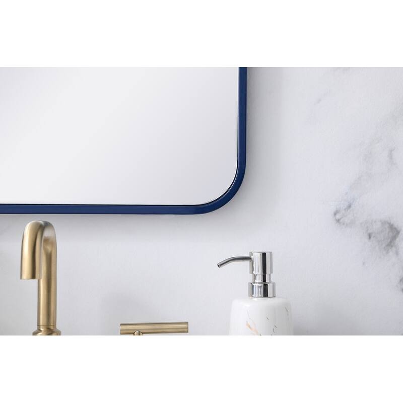 Ezra Soft Corner Metal Rectangular Mirror