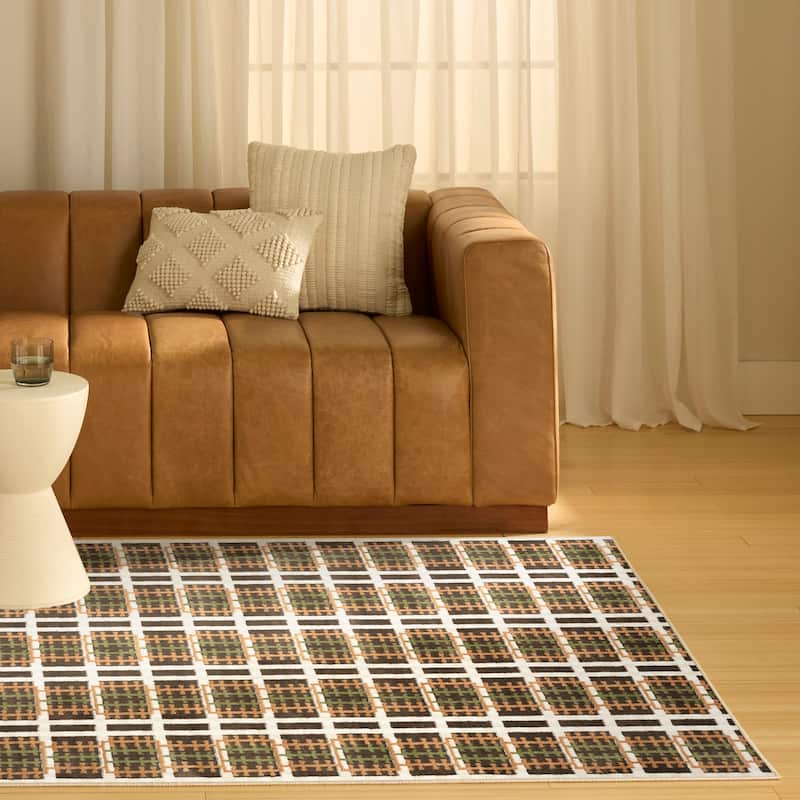 Nourison Nordic Indoor only Grey Geometric Area Rug