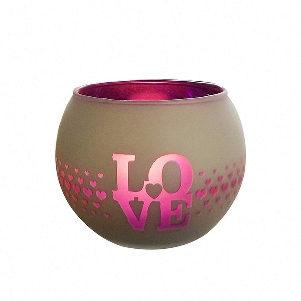 Mosaic Glass Love Candle Holder
