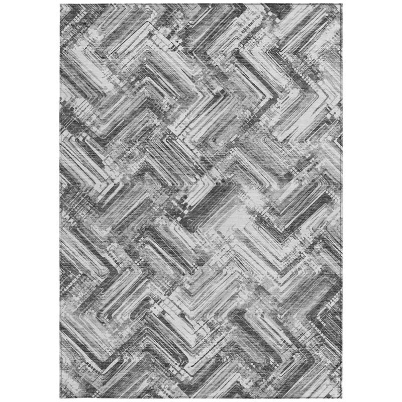 HomeRoots Geometric Transitional Rectangle Outdoor Rug