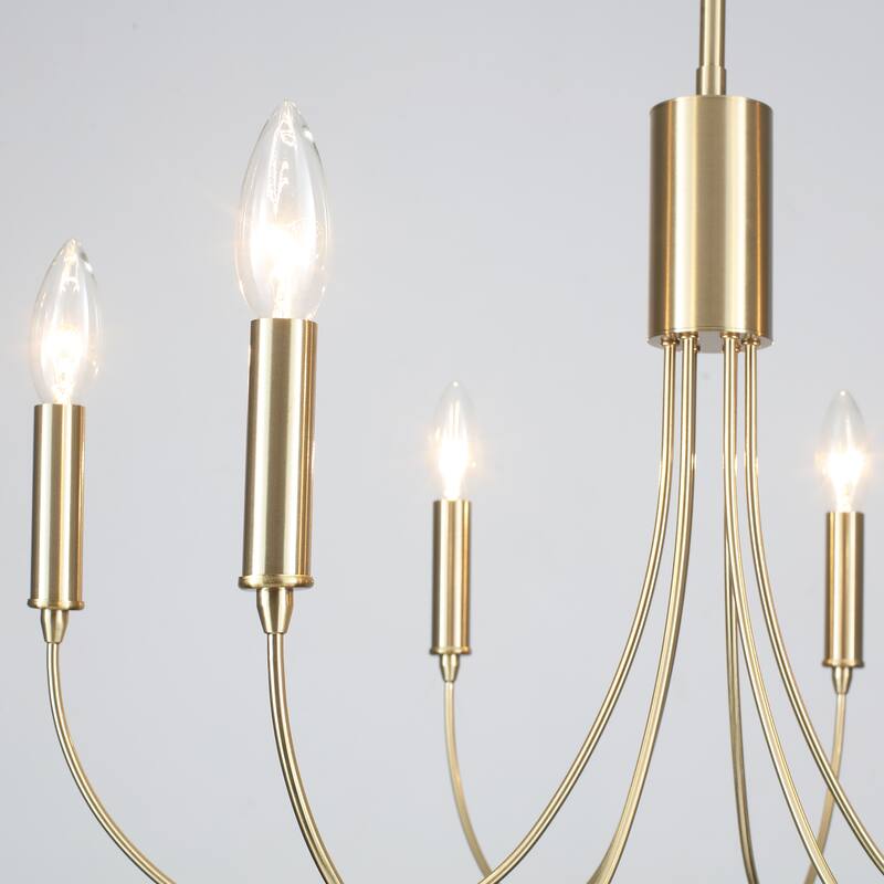 6-Light Modern Candlestick Hanging Linear Chandelier Lighting Island Chandelier for Kitchen Island