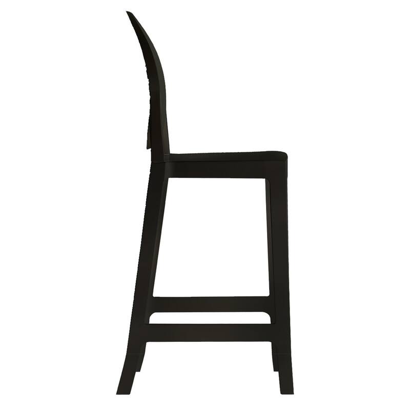 Set of 4 Smoke Modern 25" Seat Bar Stool Counter Height With Backs Plastic Chairs For Home Restaurant Office