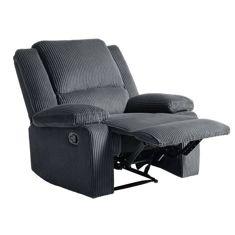 2 Piece Modern Corduroy Upholstery Push Back Manual Recliner Chair