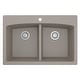 preview thumbnail 33 of 67, Karran Drop-in Quartz 33 in. Double Bowl 50/50 Kitchen Sink Kit
