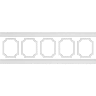 94 1/2"L Ashford Scalloped Panel Traditional Wainscot Paneling Kit - Adjustable from Heights