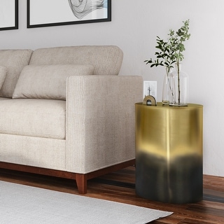 WYNDENHALL Lance Industrial 16 inch Wide Metal Cylinder Accent Table, Fully Assembled - 16"D x 16" W x 20.5" H