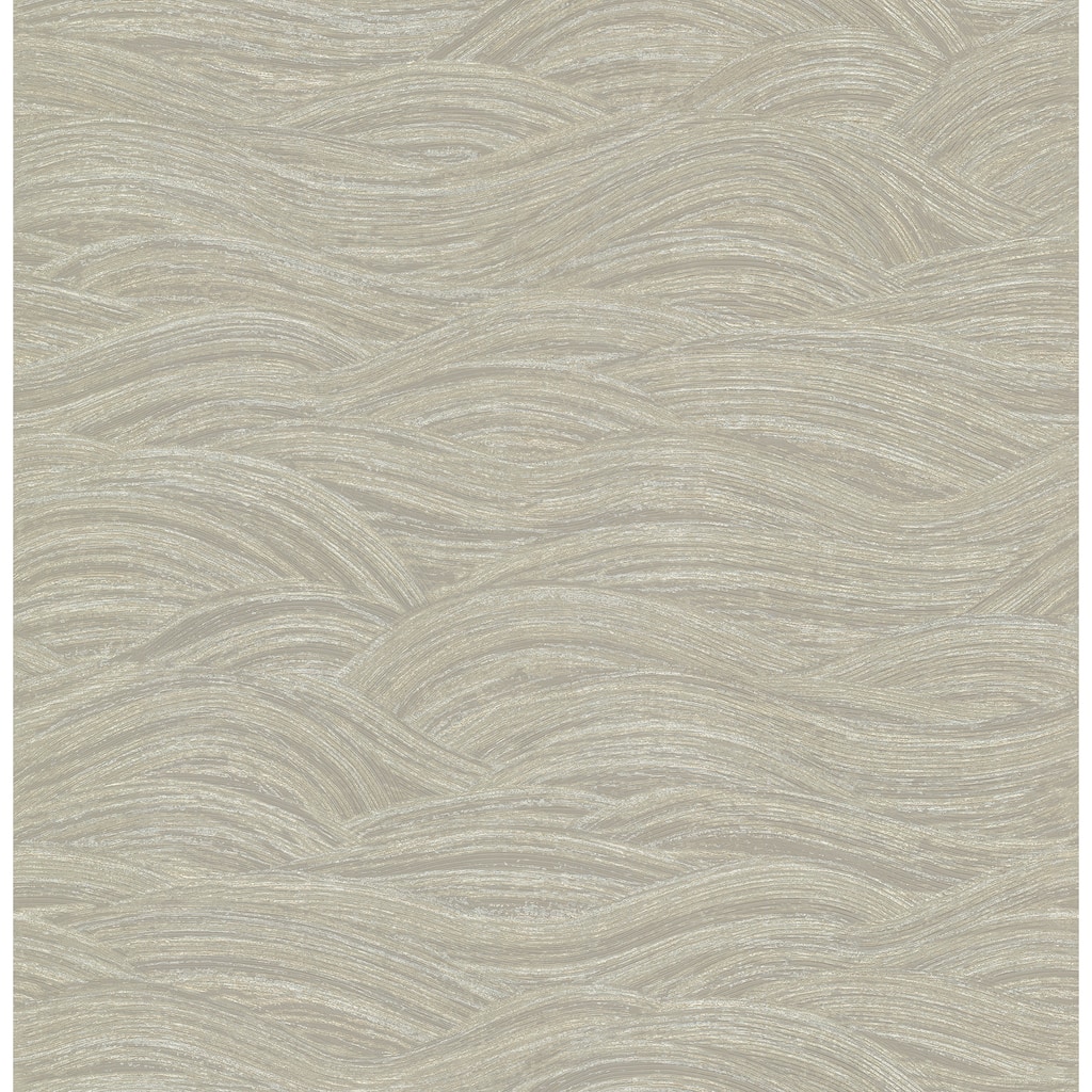 A-Street Prints Leith Taupe Zen Waves Wallpaper