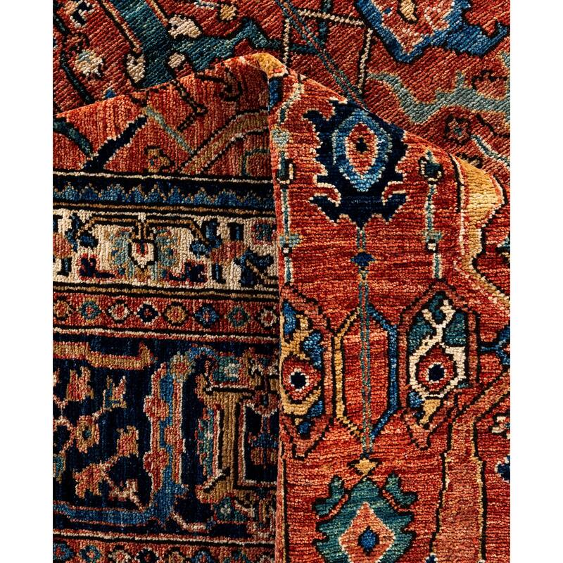Serapi One-of-a-Kind Hand-Knotted Area Rug - Orange - 10' 0" x 13' 9"