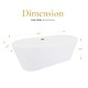 preview thumbnail 24 of 33, Altair Kaprun Flatbottom Freestanding Acrylic Soaking Bathtub in Glossy White with Drain and Overflow
