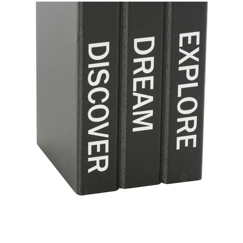 Black or White Canvas Box with White or Gold Explore, Dream, Discover Text (Set of 2)