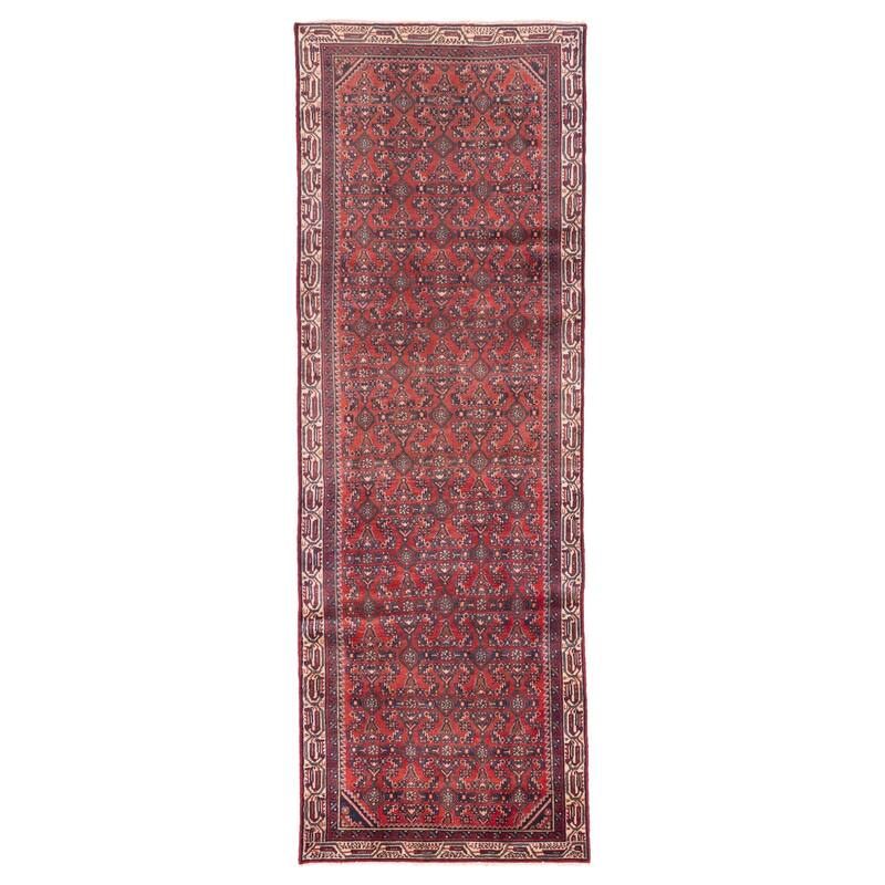ECARPETGALLERY Hand-knotted Andelz Red Wool Rug - 3'5 x 10'0