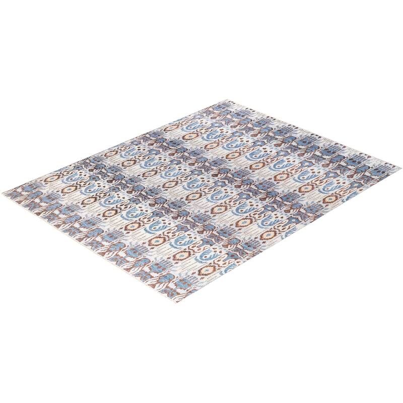 Ikat One-of-a-Kind Handmade Area Rug - Beige, 7' 10" x 10' 0" - 7' 10" x 10' 0"