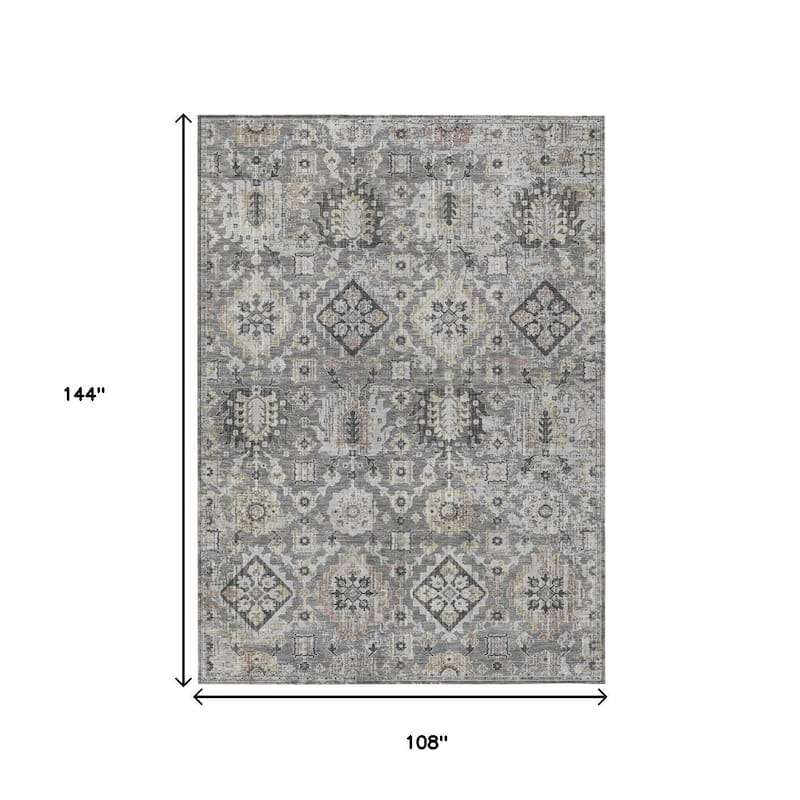 HomeRoots Floral Medallion Traditional Rectangle Outdoor Rug