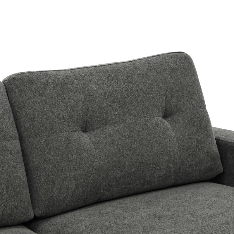67.7" Wide Mid-Century Modern Upholstered Tufted Loveseat Sofa With Wooden Legs