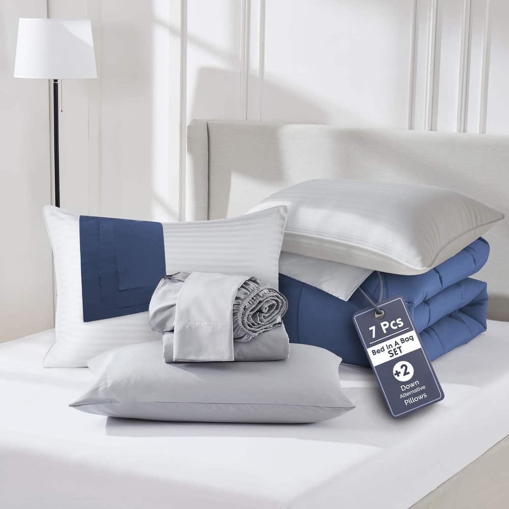 Empyrean Reversible Comforter Set Bed in a Bag with Down Alternative Pillow