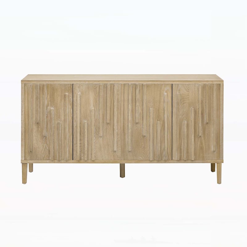 4-Door Sideboard with Hidden Handles,Ideal for Living Room,Hallway,Dining and Office Storage
