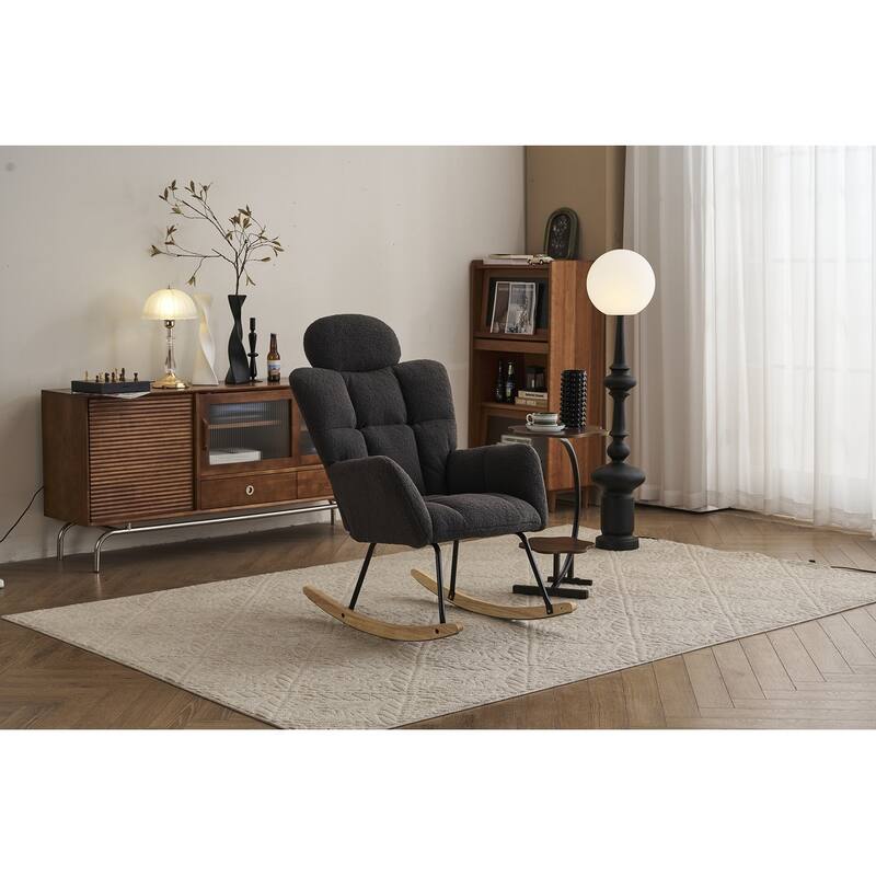 Teddy Fabric Upholstered Accent Armchair Chair Rocking Chair