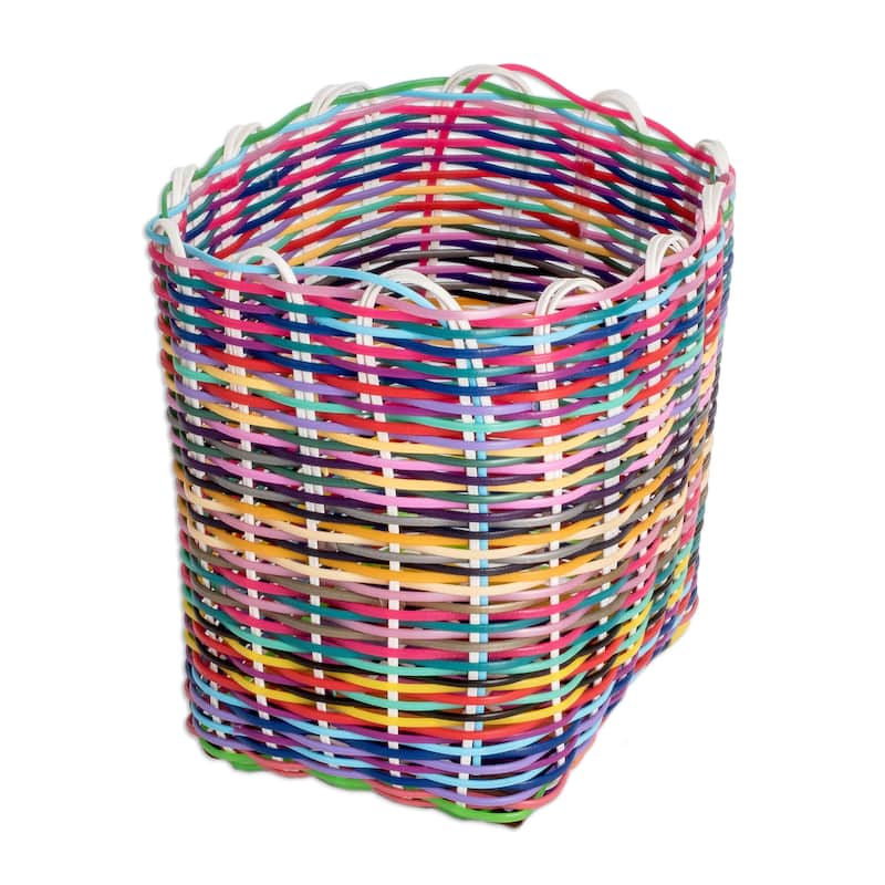Novica Handmade Floral Recycled Plastic Baskets (Set Of 2)