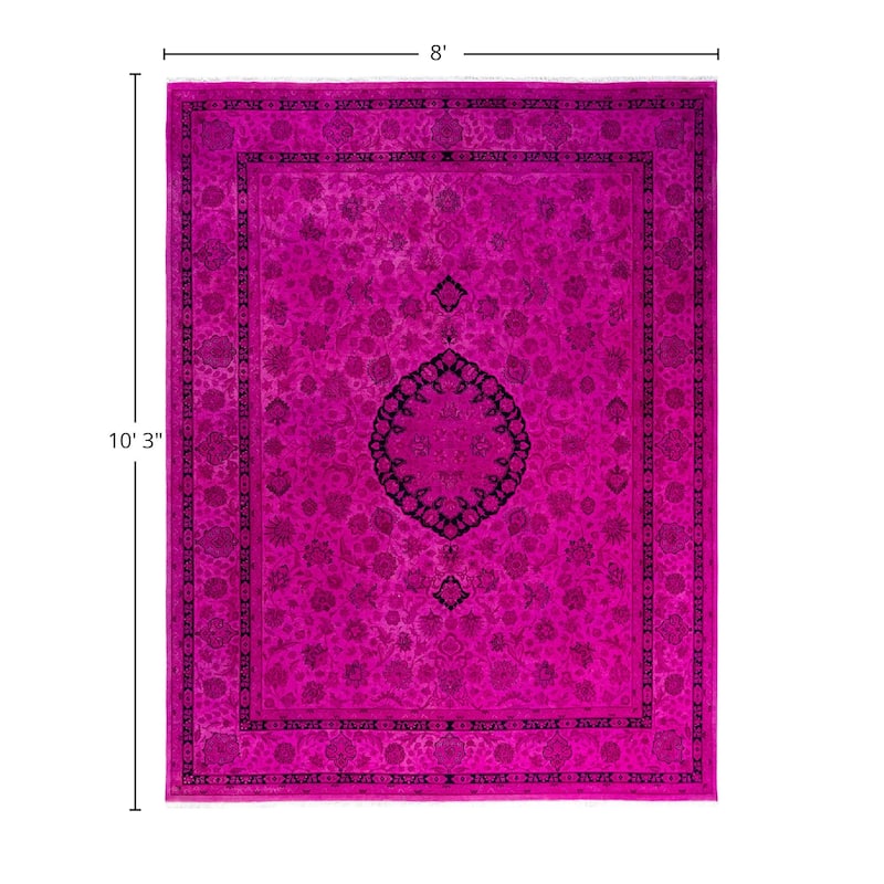 Fine Vibrance One-of-a-Kind Hand-Knotted Area Rug - Pink, 8' 0" x 10' 3" - 8' 0" x 10' 3"