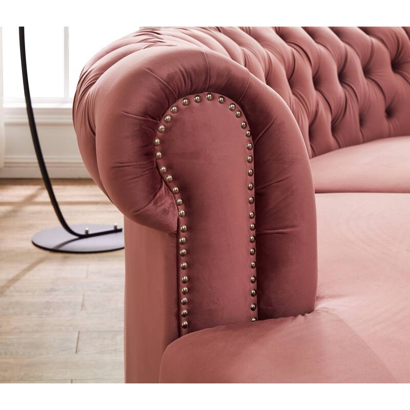 Mousseau 138.6" Velvet Symmetrical Modular Sectional
