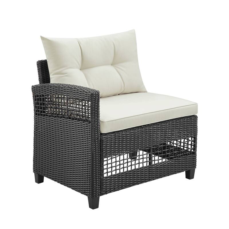 Corvus Fife 4-piece Outdoor Wicker Sectional Set with Round Glass Table