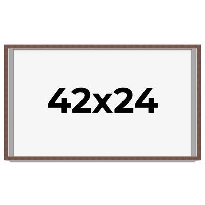 42x24 Shadow Box Frame Brown | 1.125 inches Deep Real Wood Rustic
