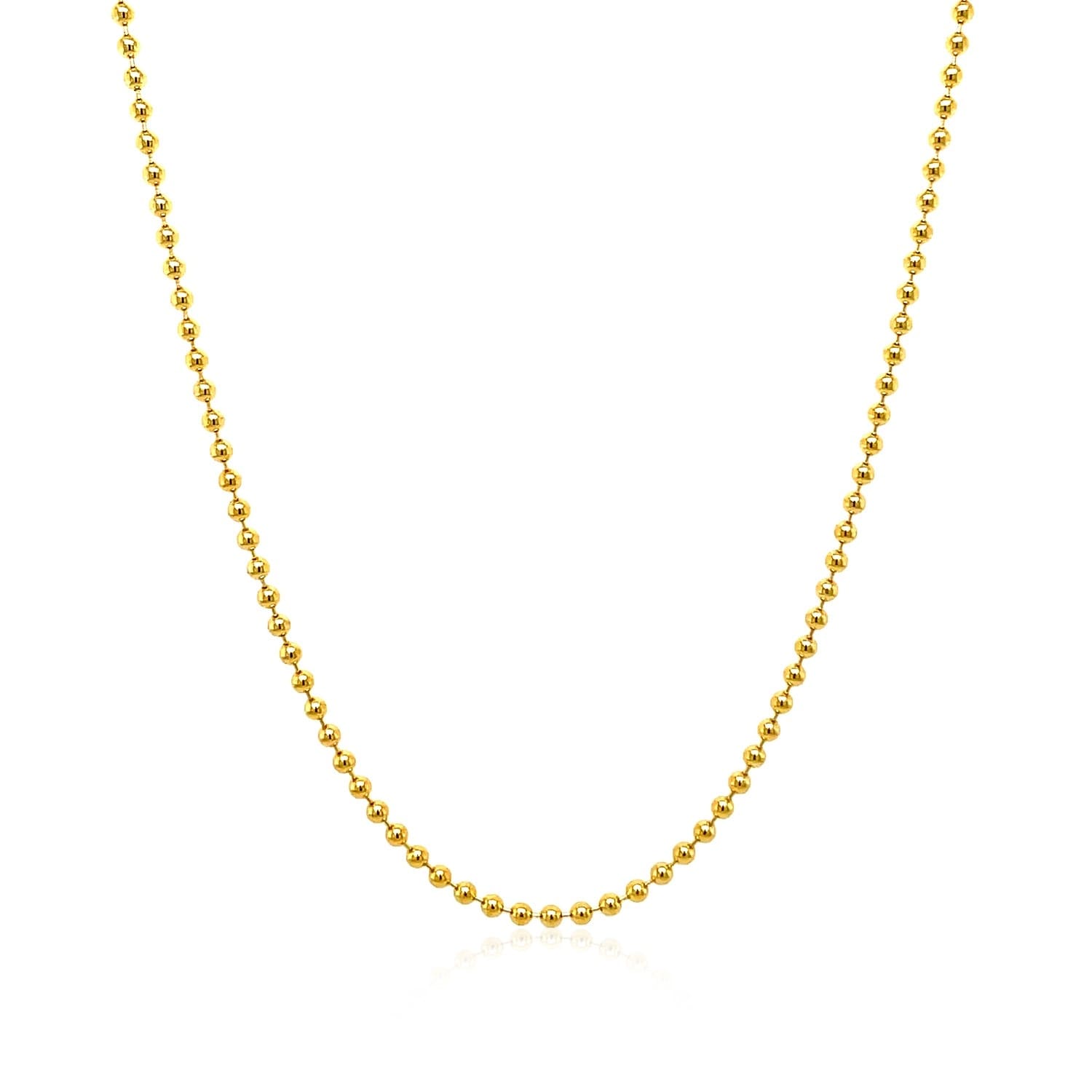 MayaMila 14k Solid Yellow Gold Bead Chain 1.5mm