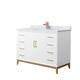 Option White, Bronze Trim, White Carrara Marble Top