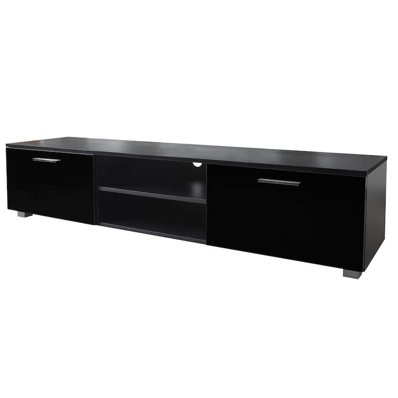 70 Inch TV Stands with 2 Storage Cabinet & Open Shelves