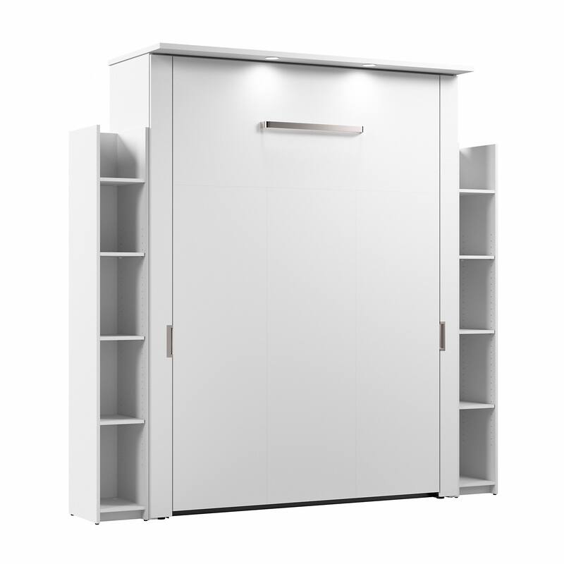 Lumina Queen Murphy Bed with Shelves (88W) by Bestar