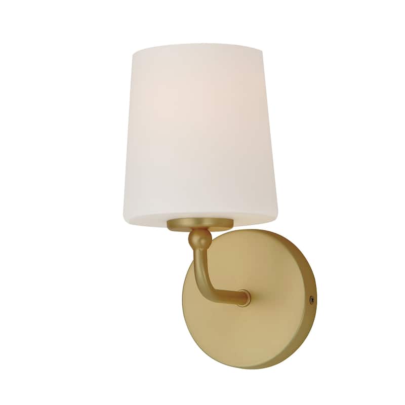 Maxim 12091SW Bristol 10" Tall Bathroom Sconce with Frosted Glass - Satin Brass
