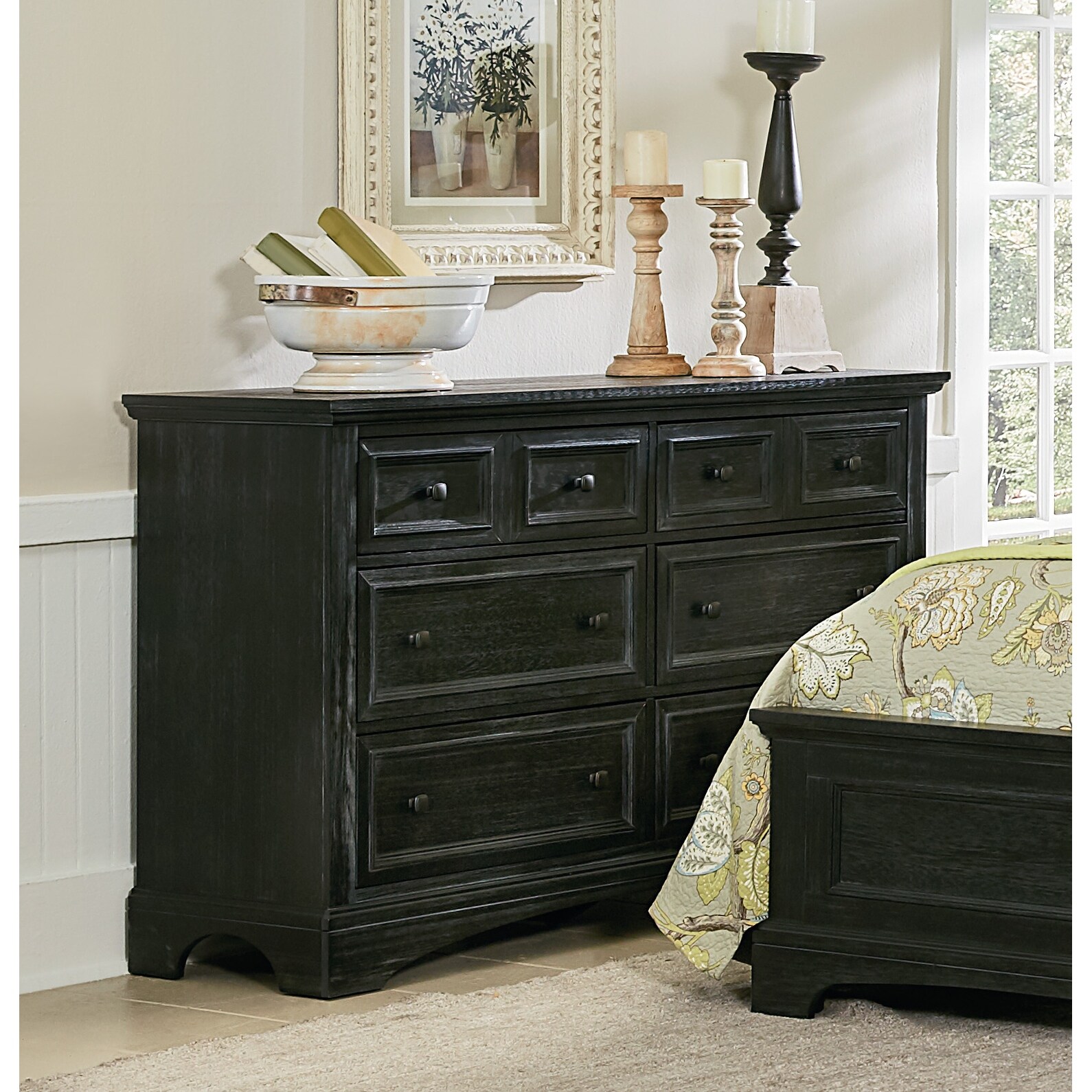 Weathered black deals dresser