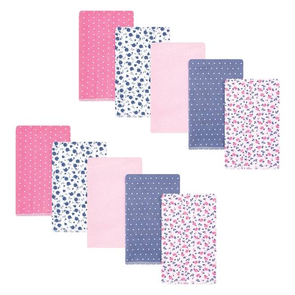 slide 1 of 1, Hudson Baby Infant Girl Cotton Flannel Burp Cloths, Tiny Berry, One Size - Tiny Berry - One Size One Size - Tiny Berry