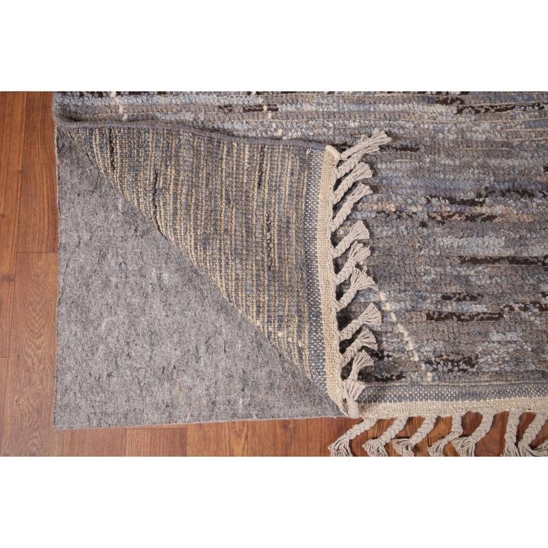 Moroccan Area Rug Handmade Multi-Color Striped Wool Carpet - 5'7"x 9'5"