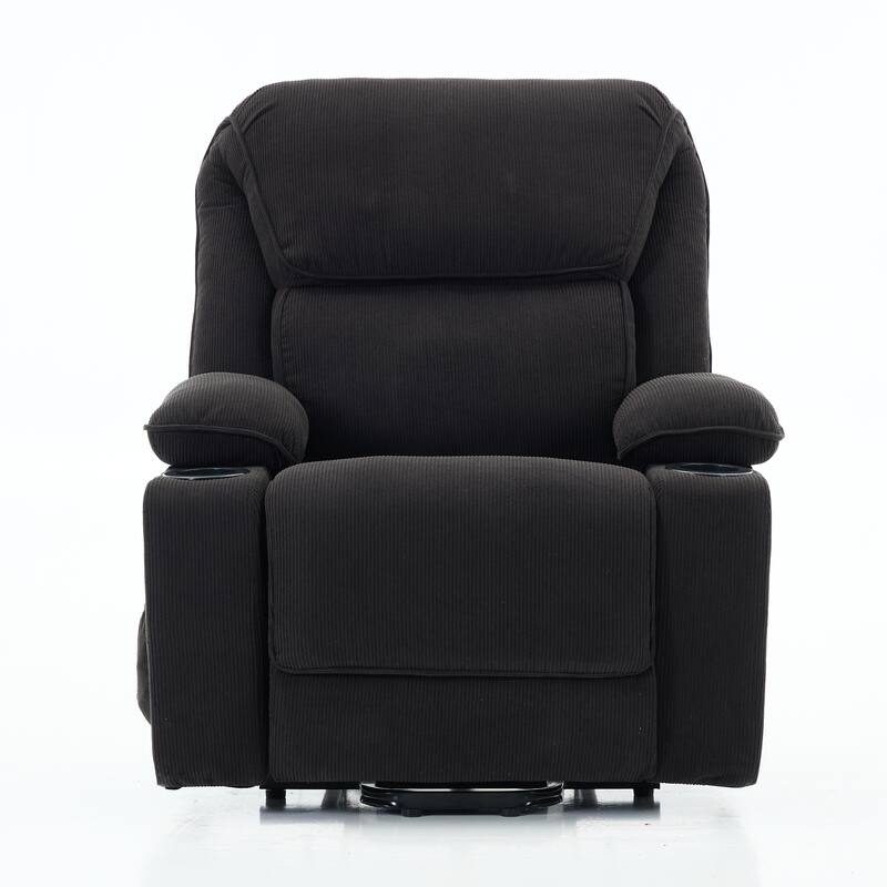 Roomfitters Power Lift Recliner Chair with Heat and Massage, Remote Control Reclining Armchair for Living Room - Black