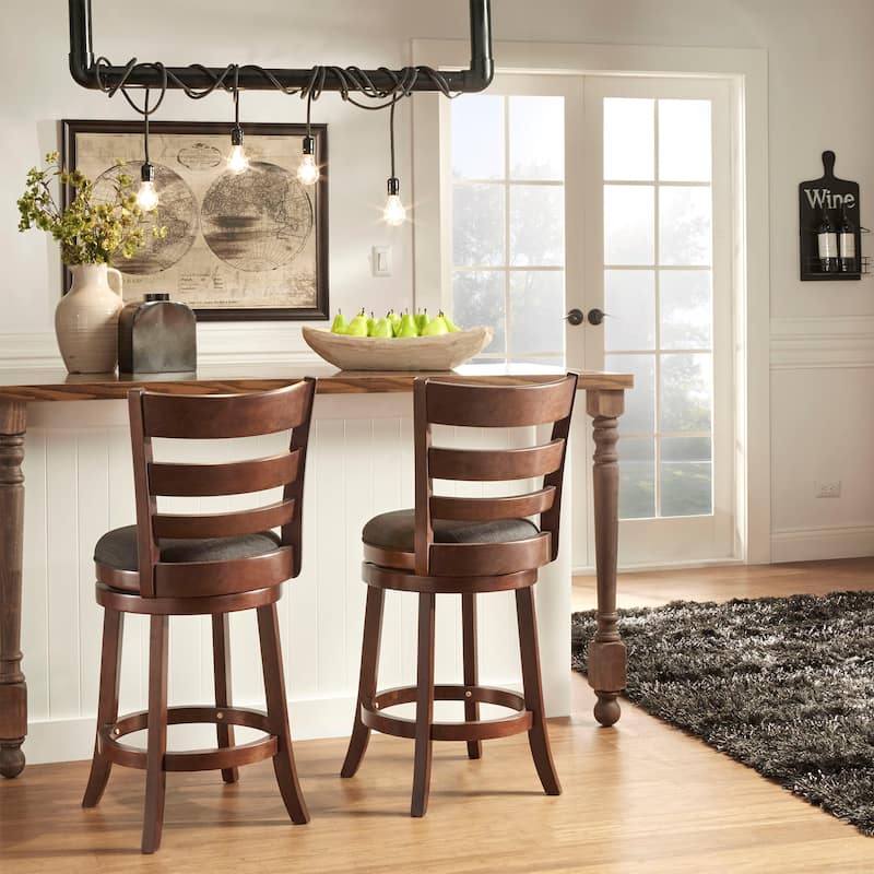 Verona Ladder Back Swivel Counter Height Stool by iNSPIRE Q Classic