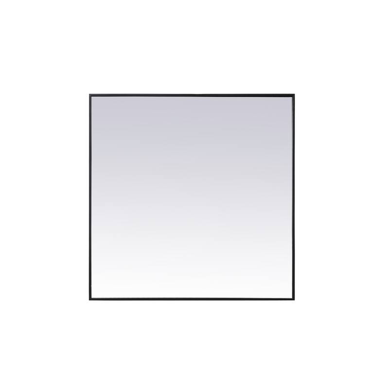 Indigo Home Metal Frame Square Mirror 42 inch - Black